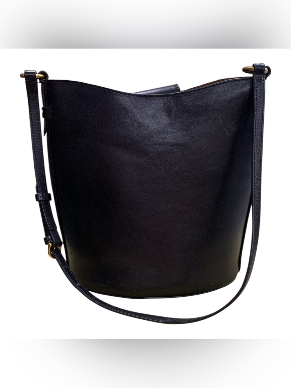 Banana Republic Black Leather Bucket Bag